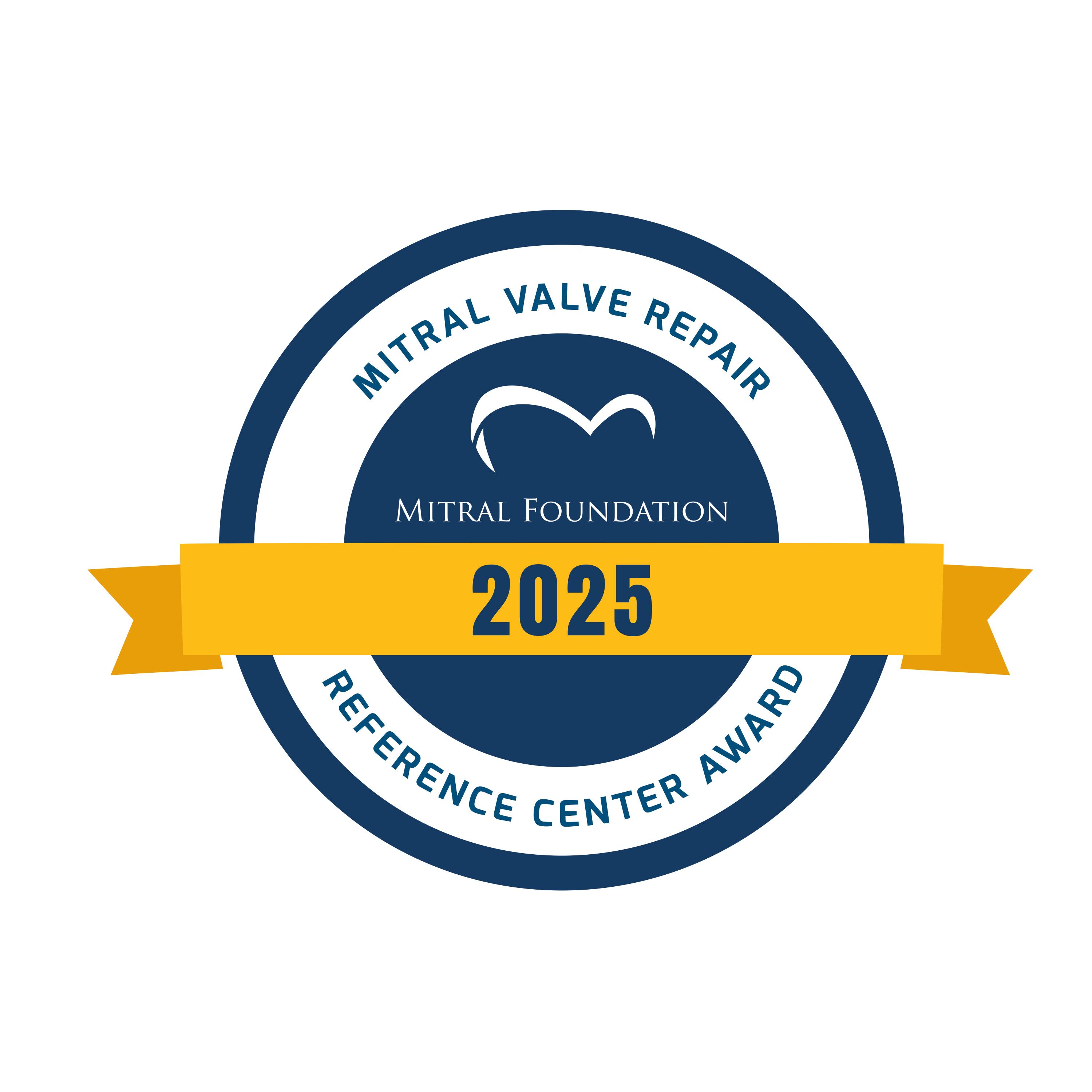 Mitral valve repair reference center award badge 2025