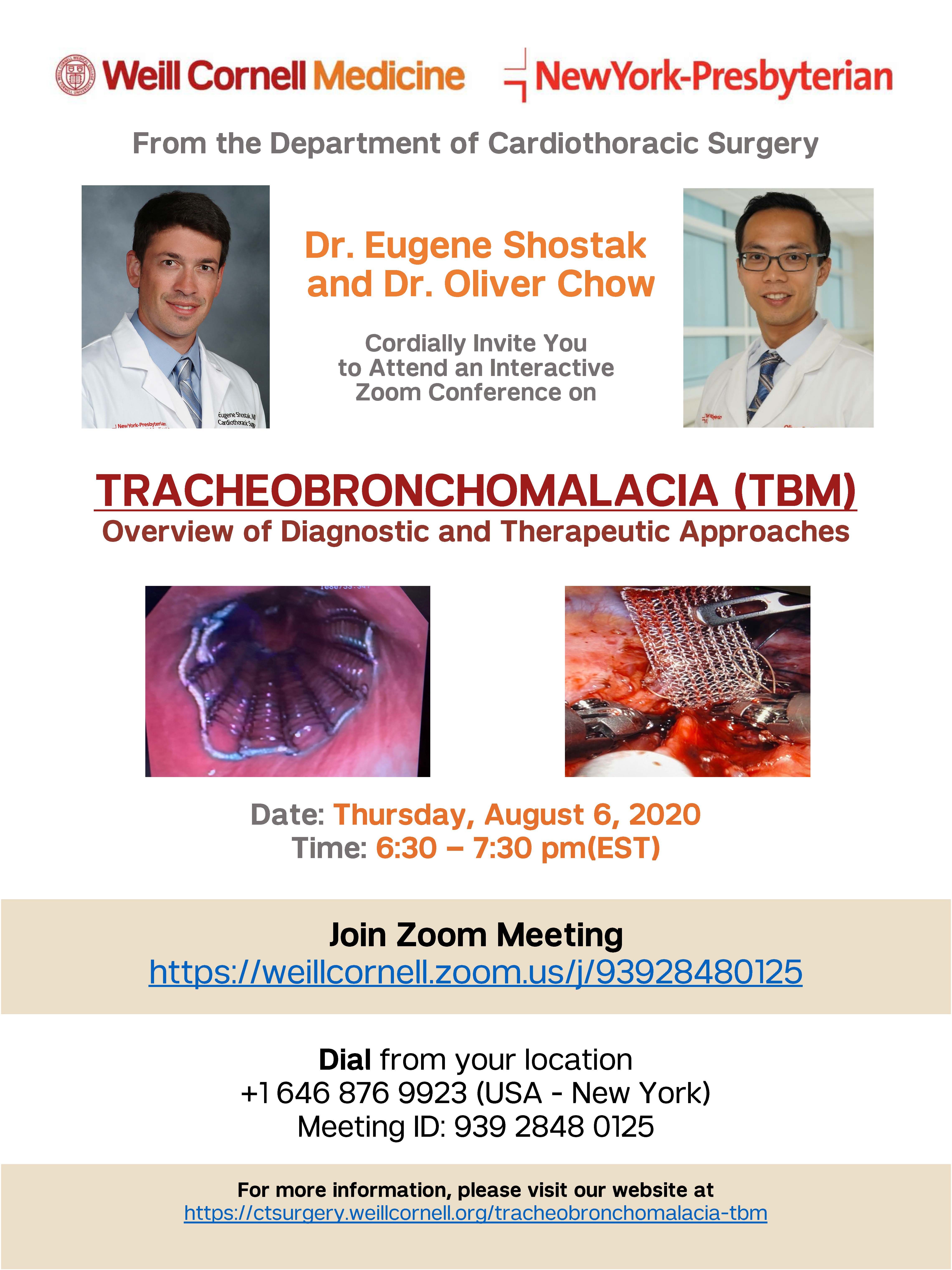 tracheobronchomalacia, TBM, Dr. Eugene Shostak, Dr. Oliver Chow,